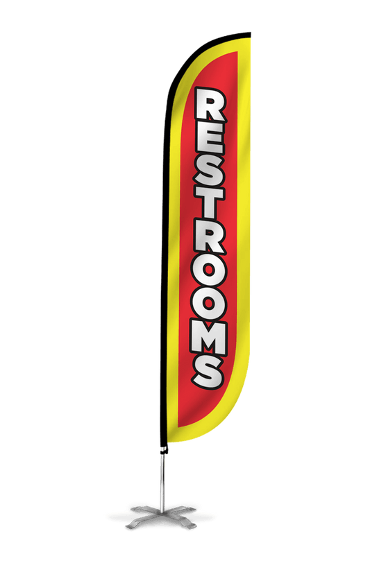 Restrooms Feather Flag 